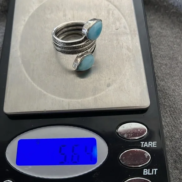 Sterling Artisan Larimar Ring-7 - Picture 8 of 8